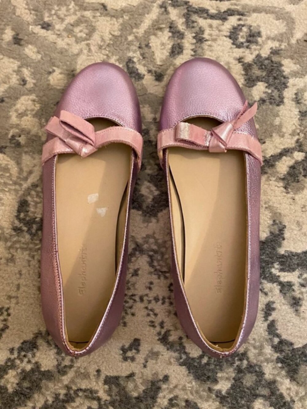 Whimsy Metallic Pink Leather Ballet Flats